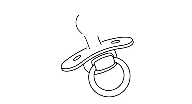 Simple line drawing of a baby pacifier