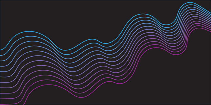Bright poster with dynamic waves. Vector illustration