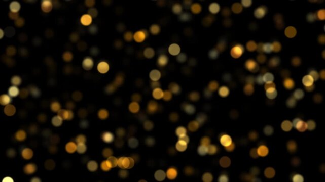golden glowing bokeh particles floating abstract background