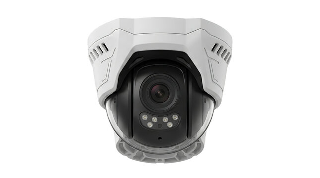 Modern Security Camera Dome PTZ Surveillance Technology Isolated Object PNG