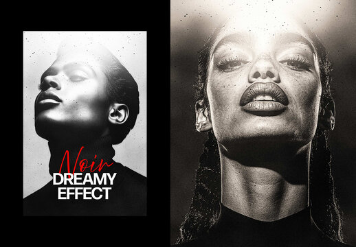 Dreamy Noir Photo Effect - B&W for Poster, Album Cover & Social Media (PSD)