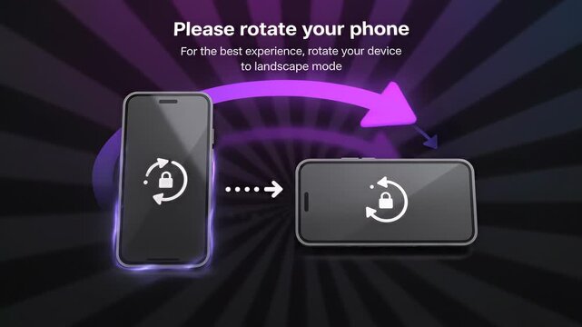Animated phone rotation guide for optimal viewing experience