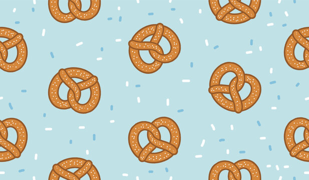 Cute pretzel pattern background vector design