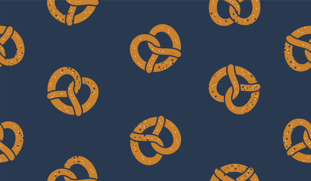 Cute pretzel pattern background vector design