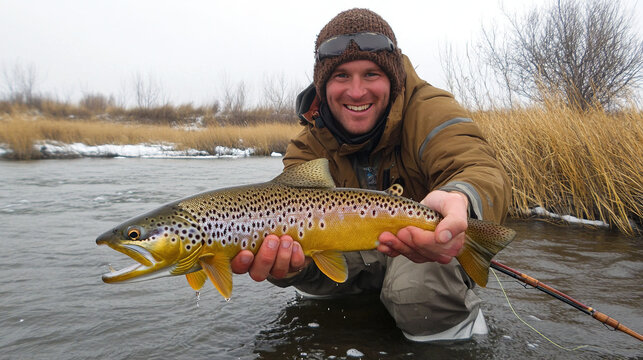 What are some signs of good fishing conditions? How do you decide where to cast your line based on weather and water?