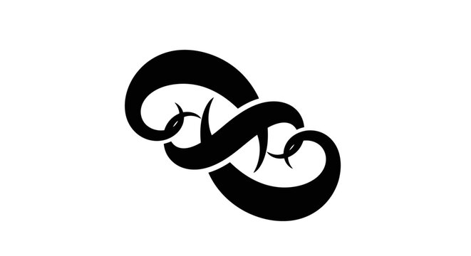 Stylized tribal infinity symbol shaped like entwined snakes.