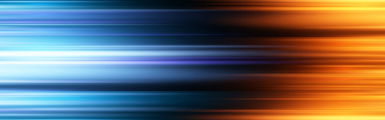 Obraz premium Blue and orange modern abstract background with yellow glowing movement and high-speed light effect. Vector illustration