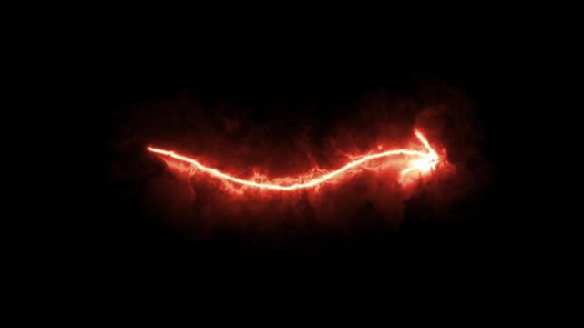 Fiery Arrow Trail: A dynamic, glowing red arrow streaks across a dark background, leaving a trail of light and energy, suggesting direction, progress, or a fiery impulse.