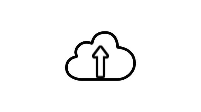 Cloud Upload Icon: A simple, modern icon representing cloud technology with an upward arrow indicating an upload function.