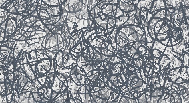Abstract tangle of lines creating a complex and chaotic pattern.