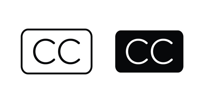 Closed caption icon symbol Isolated. Vector Illustration.