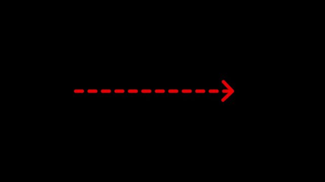 Red Arrow Graphic: A simple graphic featuring a red dashed arrow pointing to the right, symbolizing direction, progress, and forward movement.