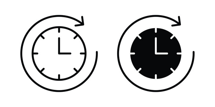 Duration icon symbol Isolated. Vector Illustration.