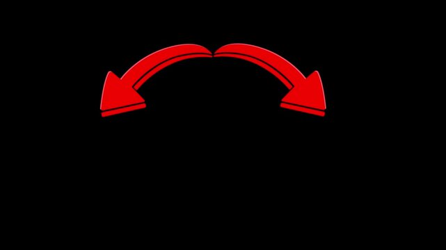 Red Arrows Forming a Circle: Two vibrant red arrows curve inwards, creating a dynamic circular motion, symbolizing connection, flow, or completion in a graphic design.