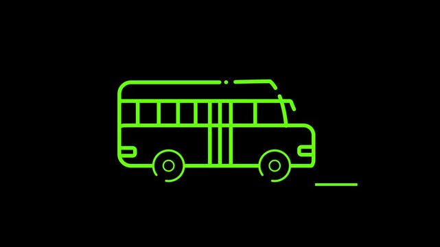 School bus icon for school children transportation.school bus animated icon