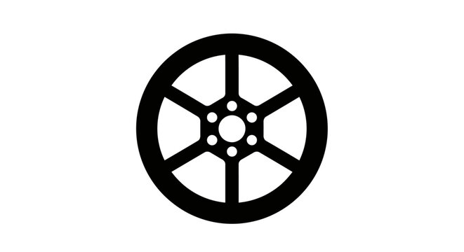 Black wheel with five spokes.