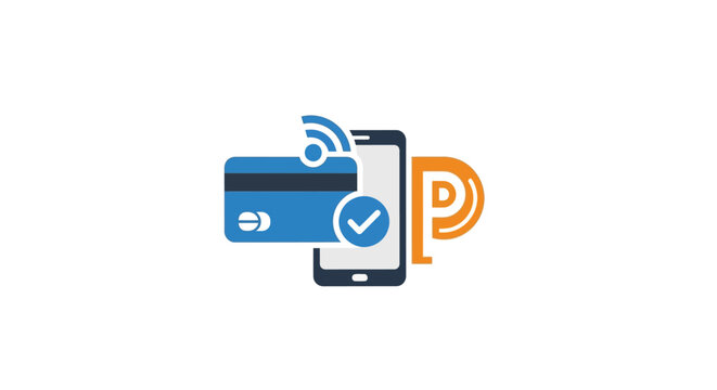 Contactless payment concept with a credit card, smartphone and wireless technology