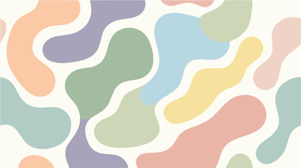 Vibrant abstract shapes in various colors form a dynamic pattern on a white surface. © faisalaladabi