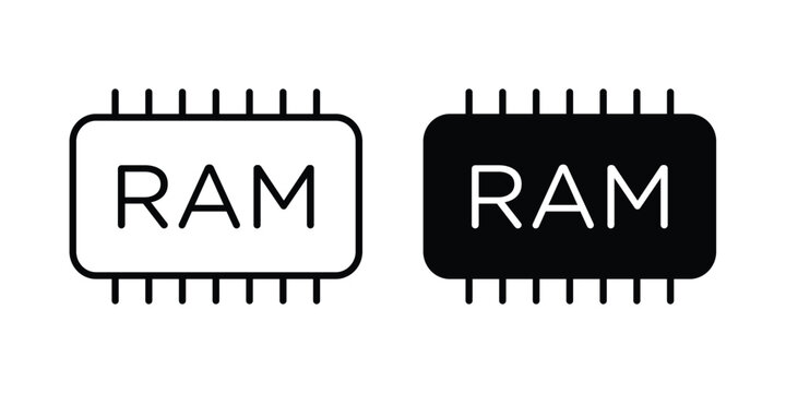 Ram memory icon symbol Isolated. Vector Illustration.