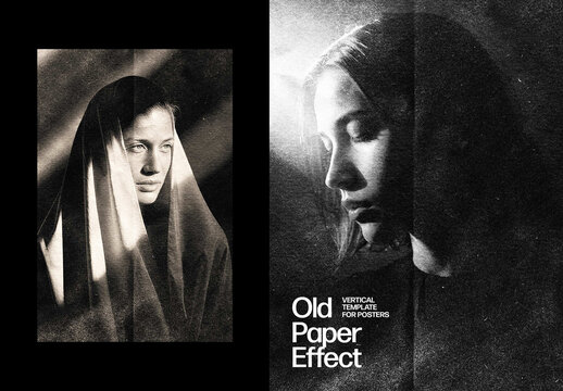 Vintage Paper Photo Effect - Aged Texture for Poster, Album Cover & Social Media (PSD).psdt