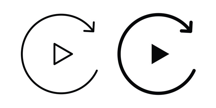Replay icon symbol Isolated. Vector Illustration.