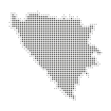 Bosnia Herzegovina country map black dotted silhouette vector point design