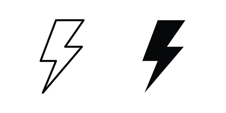 Thunder bolt icon symbol Isolated. Vector Illustration.