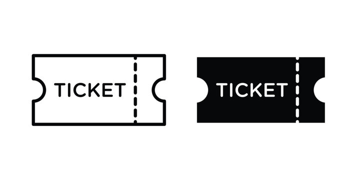 Ticket icon symbol Isolated. Vector Illustration.