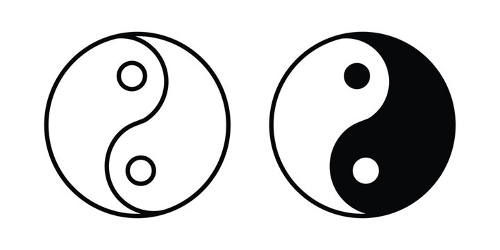 Yin yang icon symbol Isolated. Vector Illustration.