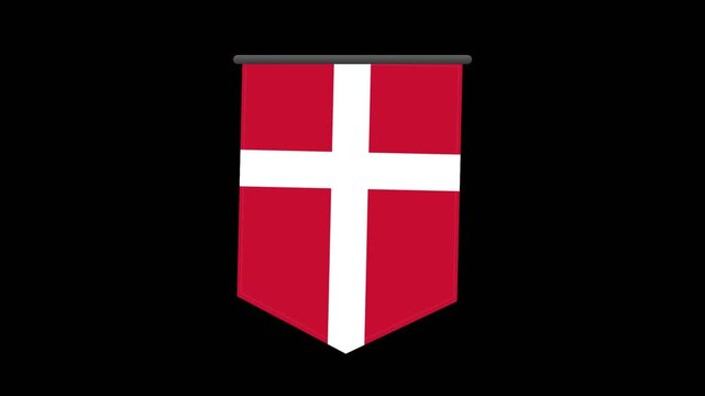 Danish flag on black background.