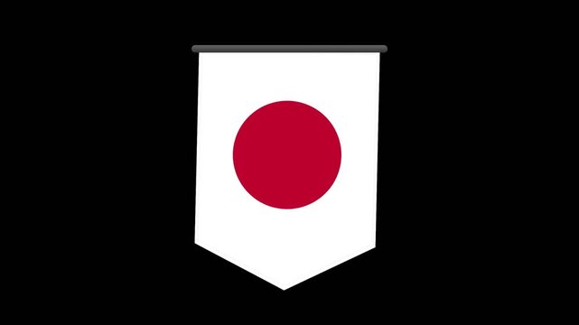 Japanese flag on black background.