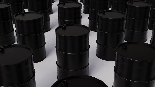 Oil barrel row industry fuel storage container package supply