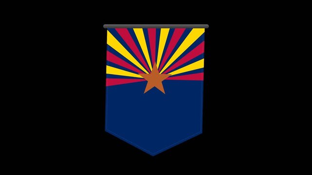 Arizona state flag shield logo symbol.