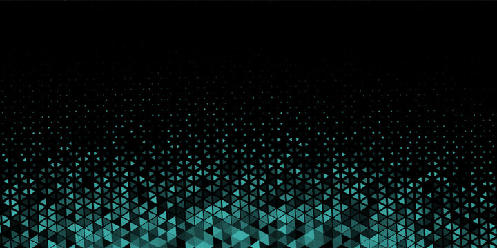 Triangles Halftone Pattern Vector Abstract Geometric Technology Background. Triangular Half Tone Texture. Minimal Style Dynamic Tech Wallpaper