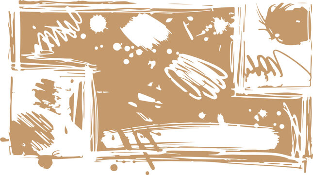 Abstract hand-drawn grunge texture and brush strokes on paper background