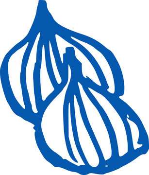 Organic garlic bulbs spice cooking ingredient healthy vegetable line art sketch vector graphic element slice number 154