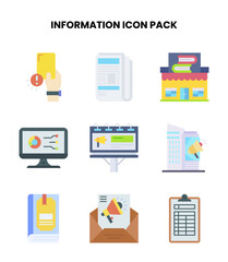 Fototapeta premium Information Flat Set Icons Pack