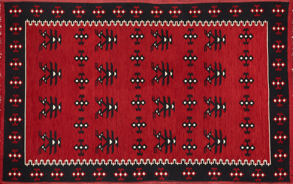 Traditional Albanian Rug from Top View