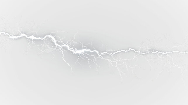White lightning bolt isolated on transparent background for graphic design use in various projects, light overlay, PNG