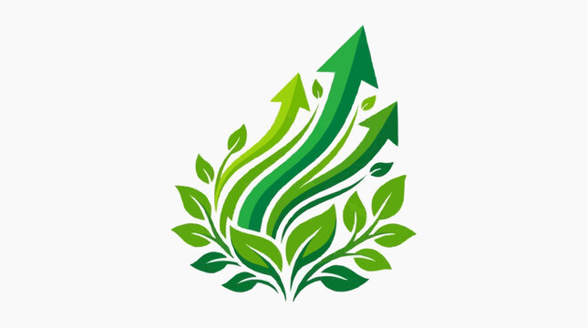 Green arrows growing upwards with leaves