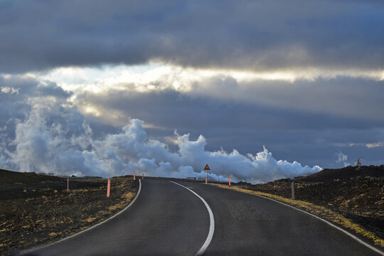 steam on the road