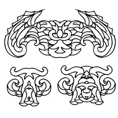 Fototapeta premium Black Ornamental Vector Illustration