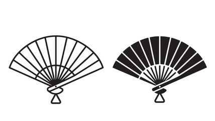 Fans traditional Japanese with black and white color variants featuring fan, hand fan, decorative with cultural and icon elements for design, art © RASHIDAPARVIN