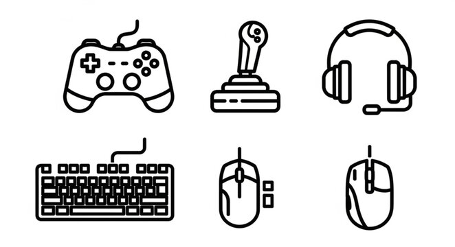 Collection of Gaming Accessories Icons.