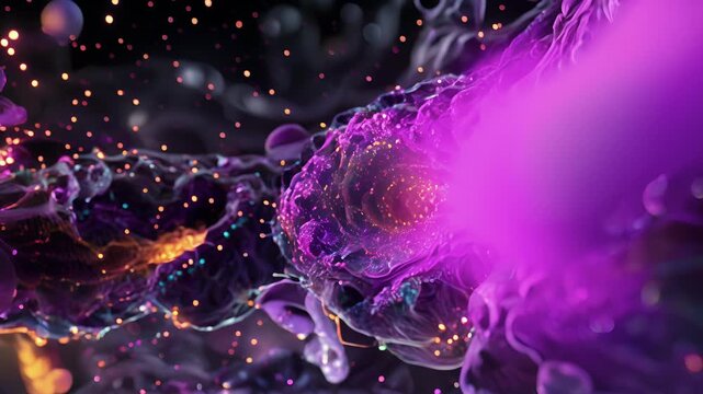 Magnified view of the synaptic cleft displaying the minute gap junctions and junctional proteins that help maintain its structure.