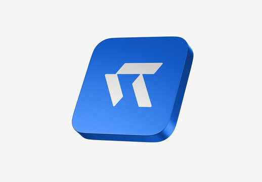 Modern 3D App Icon Logo Mockup