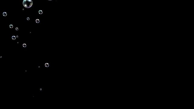 soap bubbles wave trail isolated alpha channel animation, foam bubbles random motion on transparent,cosmetics and beauty design element