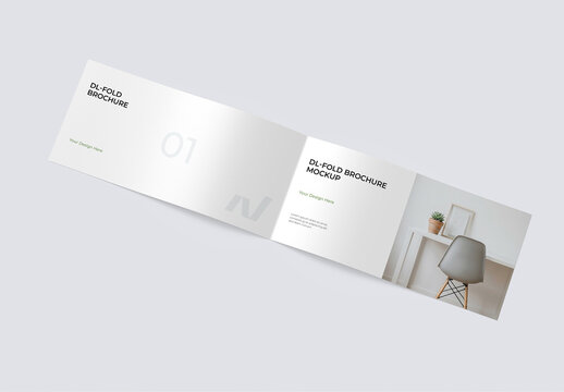 Landscape DL Bifold Brochure Mockup