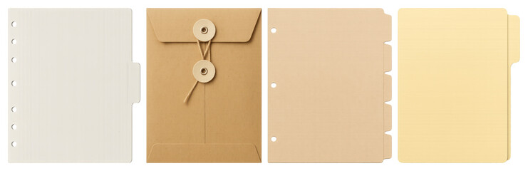 Naklejka na ściany i meble PNG Organized office file folders on transparent background