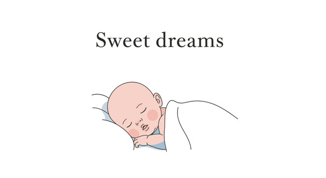 Baby Sleeping Peacefully in Bed.